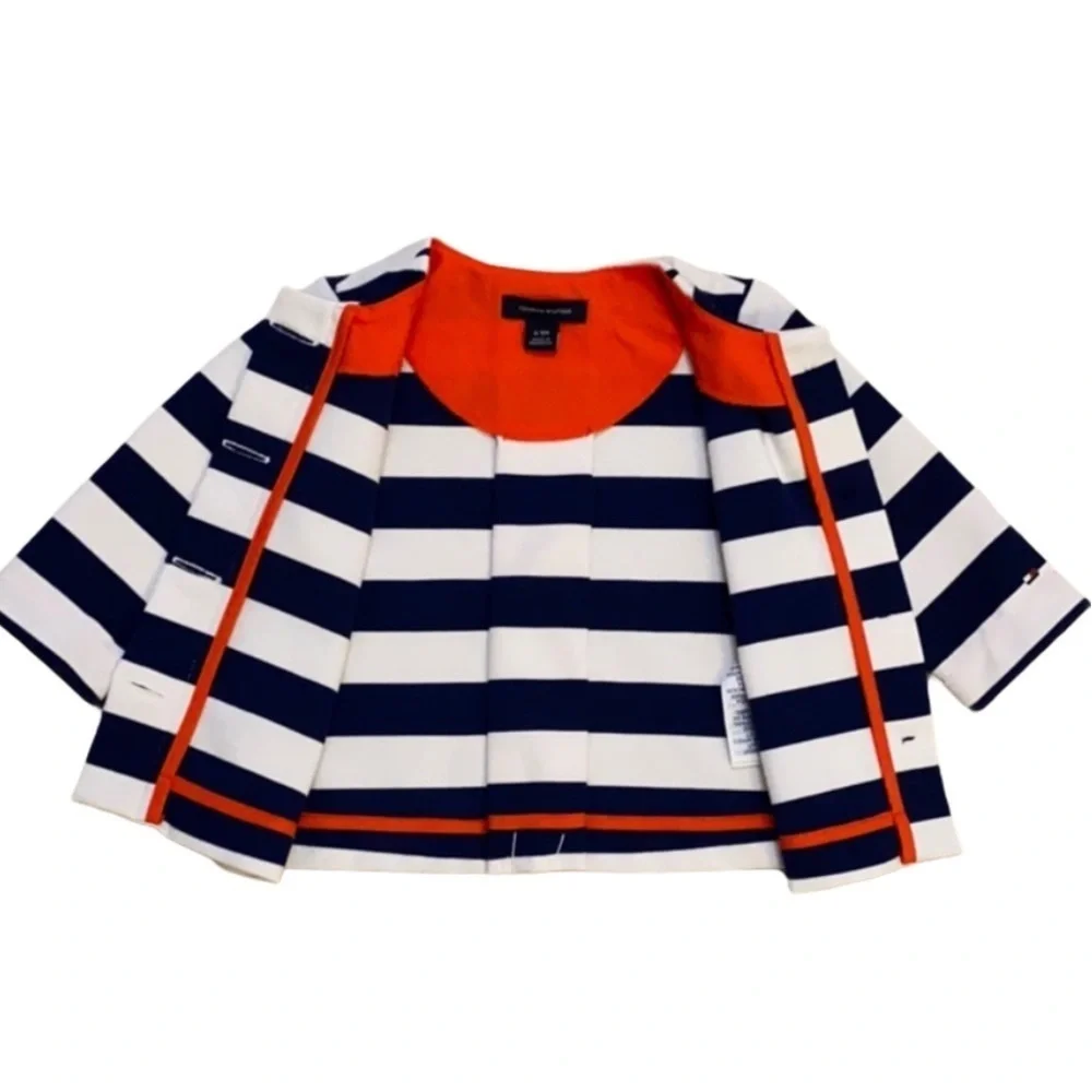 Tommy Hilfiger Baby Girls‎ Striped Jacket 6–9 Months | Navy/White Nautical